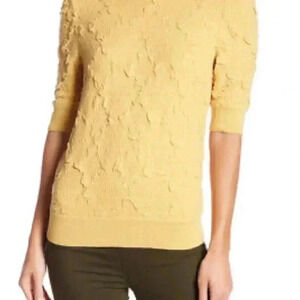 FREE PEOPLE Womens Shirt Eden Textured Short Sleeve Sun Yellow Size XS OB810870